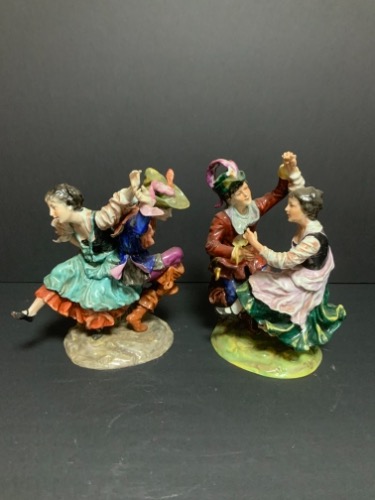 카포디몬테 춤추는 한쌍 피겨린 Capodimonte Dancing Couples (Pair) Figurines circa 1920