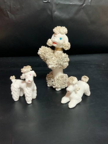 스파게티 푸들 피겨린 트리오 Spaghetti Poodle Figurine Trio circa 1950