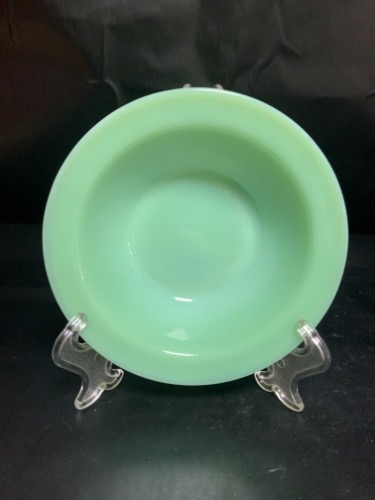 파이어 킹 제디트 레스토랑 웰 납작한 림 시리얼 볼 Fire King Jadite Restaurant Ware Flat Rim Cereal Bowl circa 1950 - Rare!