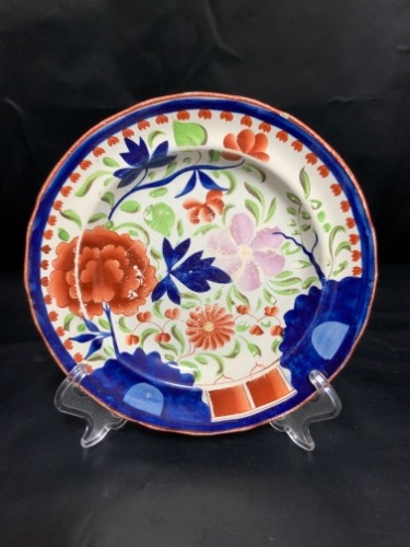 스테포셔 소프트 페스트 가디 웰쉬 플레이트 Staffordshire Soft Paste Gaudy Welsh Plate circa 1850