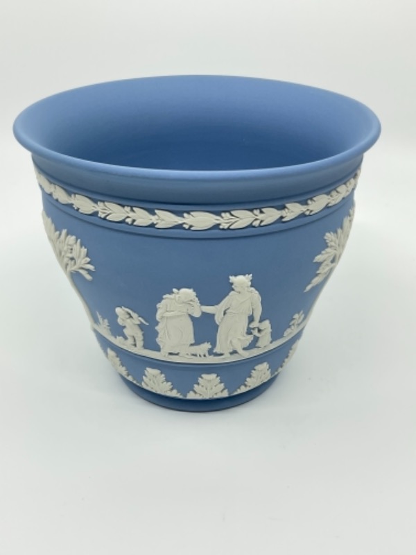 웨지우드 라벤더 제스퍼웨어 화분 Wedgwood Lavender Jasperware Cache Pot circa 1974