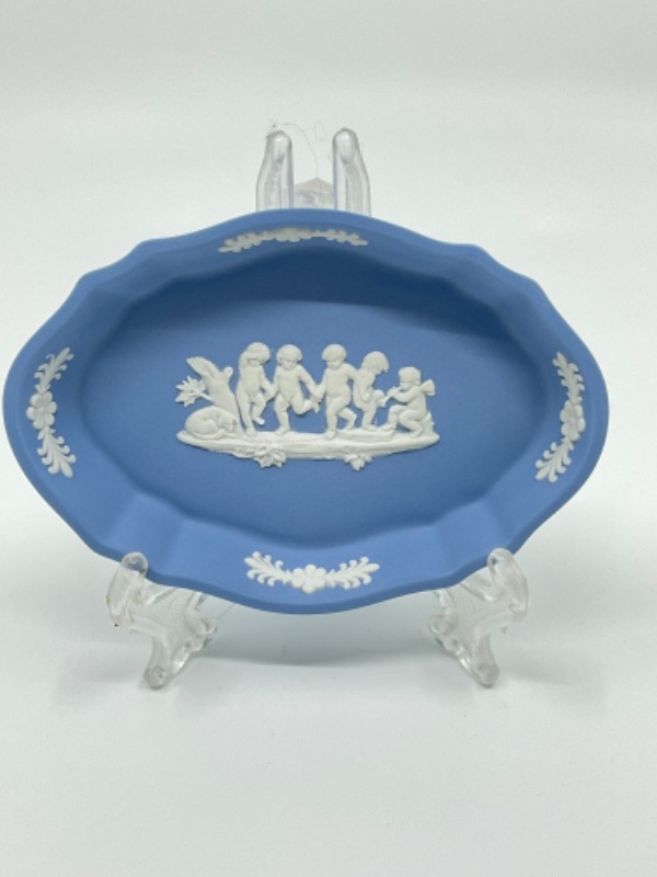 웨지우드 라벤더 제스퍼웨어 핀 디쉬 Wedgwood Lavender Jasperware Pin Dish circa 1960