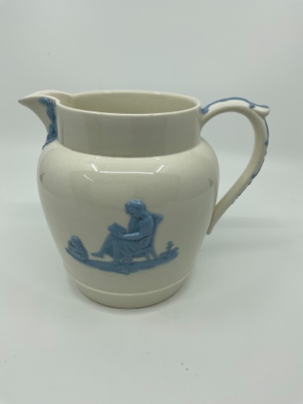 웨지우드 라벤더 안 아이보리 퀸즈웨어 사이다 저그 Wedgwood Lavender on Ivory Queensware Cider Jug circa 1956