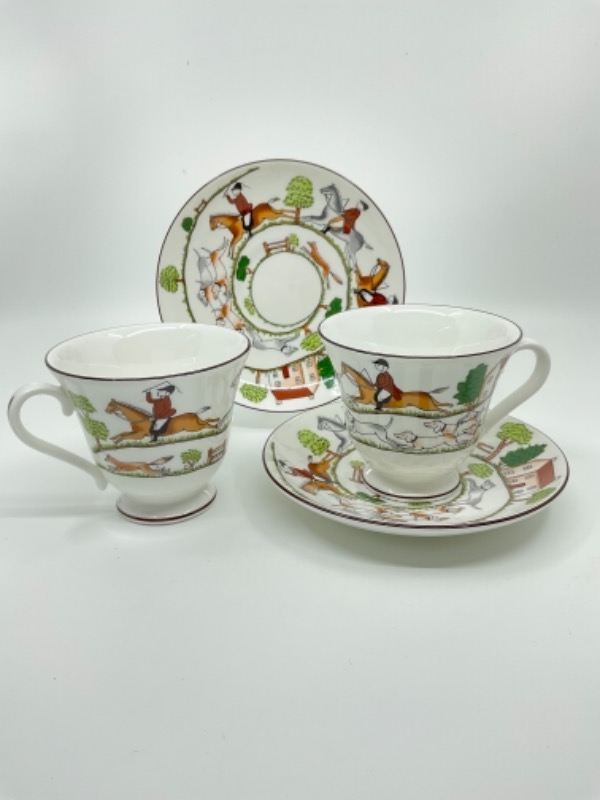 웨지우드 “Hunting Scene&quot; 컵 &amp; 소서 Wedgwood &quot;Hunting Scenes&quot; Cup &amp; Saucer