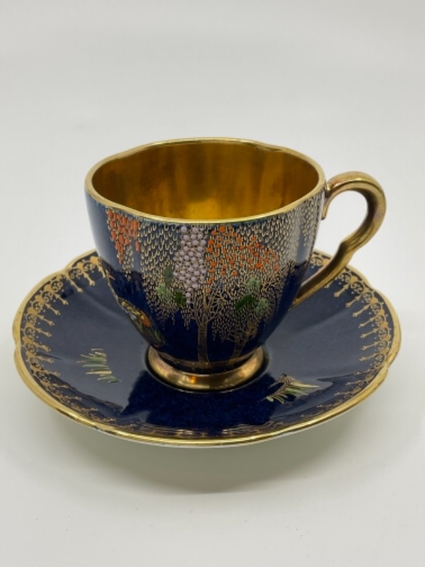 칼튼 웨어 핸드 에나멜 데미타스 (에쏘잔) 컵 &amp; 소서 Carlton Ware Demitasse Cup &amp; Saucer circa 1930