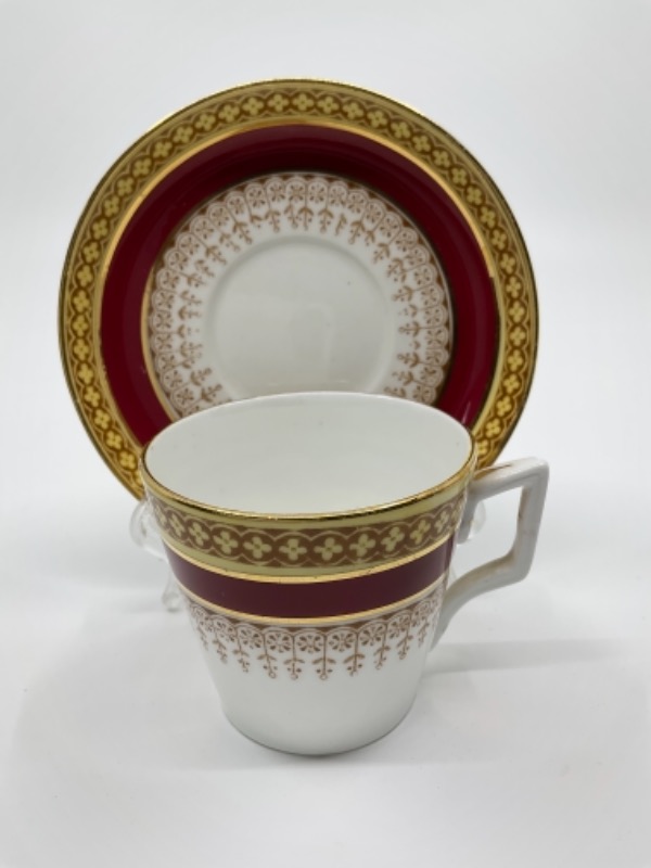 스토크 온 트렌트 잉글리쉬 데미타스 (에쏘잔) 컵 &amp; 소서 Stoke on Trent English Demitasse Cup &amp; Saucer circa 1890