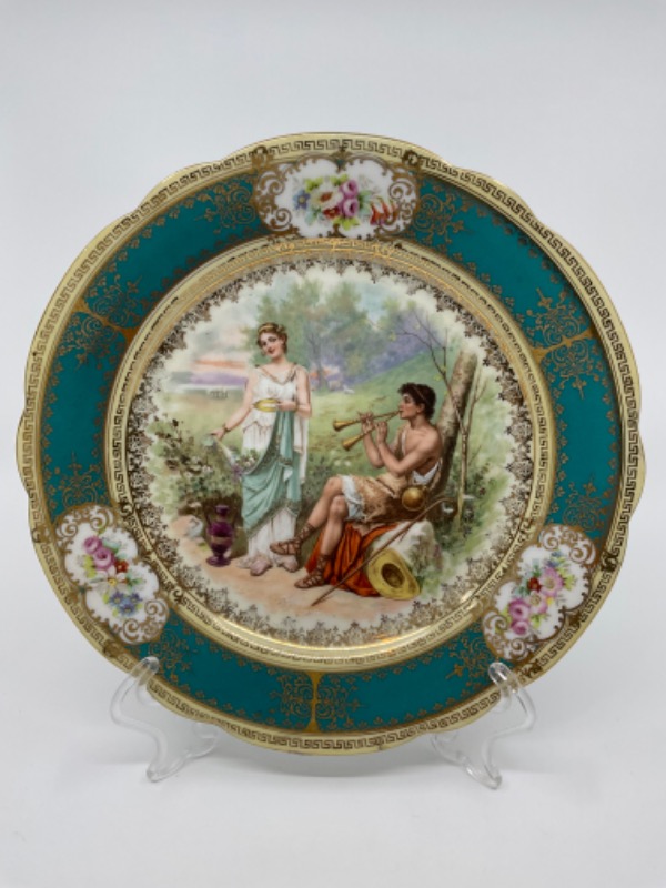 임페리얼 크라운 오스트리아 풍경 케비넷 플레이트 Imperial Crown Austria Scenic Cabinet Plate circa 1910