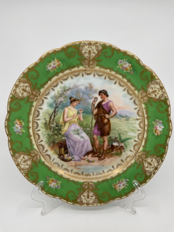 임페리얼 크라운 오스트리아 풍경 케비넷 플레이트 Imperial Crown Austria Scenic Cabinet Plate circa 1910