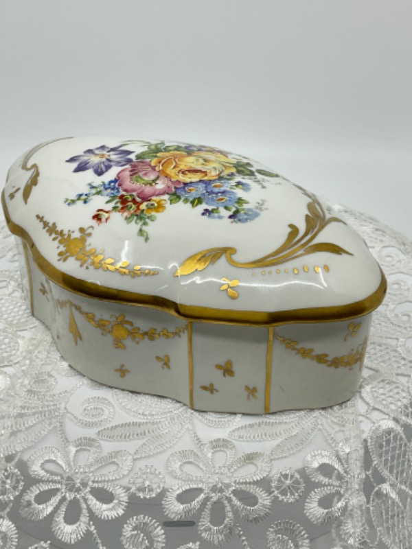 프렌치 트랜스퍼/핸드페인트  드레서 박스 French Transfer/Hand Painted Dresser Box circa 1920