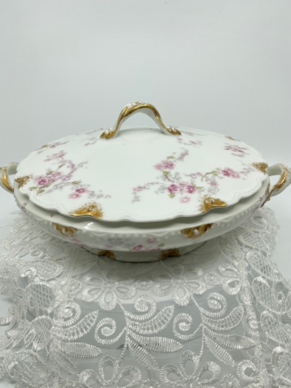 하빌랜드 리모지 커버 케서롤 Haviland Limoges Covered Casserole circa 1890