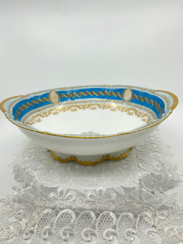 하빌랜드 리모지 메달리온 &amp; 리본 서빙 보울-귀한- Haviland Limoges Medallion &amp; Ribbon Serving Bowl circa 1900 - Rare