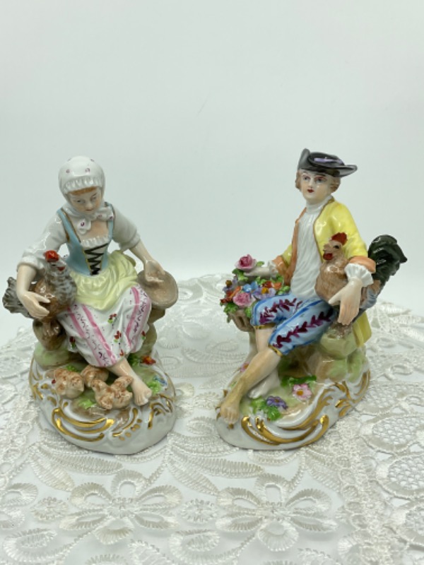 칼 티에메  피겨린 한쌍 Carl Thieme Figurine Pair Circa 1910