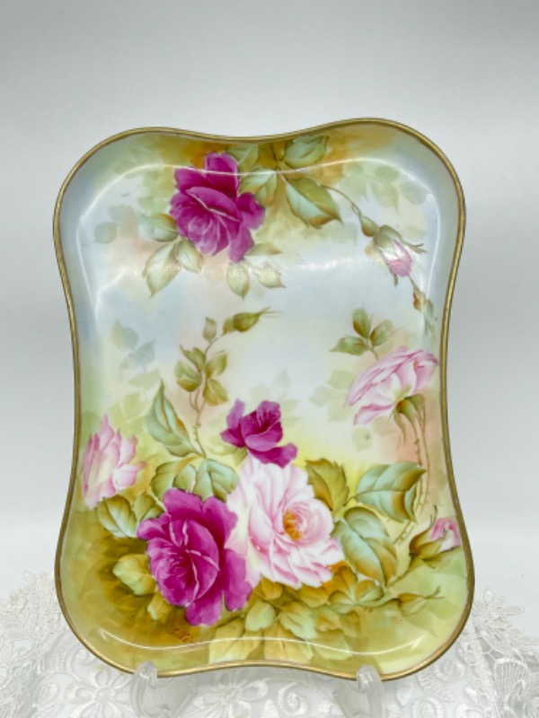 MZ 오스트리아 핸드페인트 트레이 MZ Austria Hand Painted Tray circa 1900