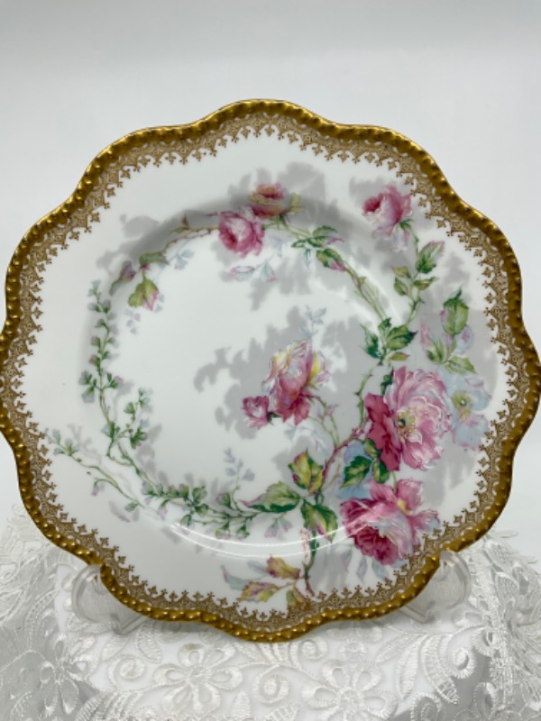 하빌랜드 리모지 핸드페인트 플레이트-아티스트 서명- Haviland Limoges Hand Painted Plate by Factory artist (Favier) circa 1900