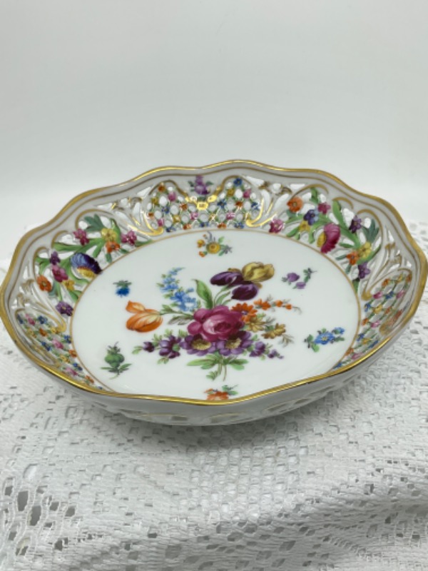 슈만 드레스덴 투각 보울 Schumann Dresden Pierced Bowl circa 1930