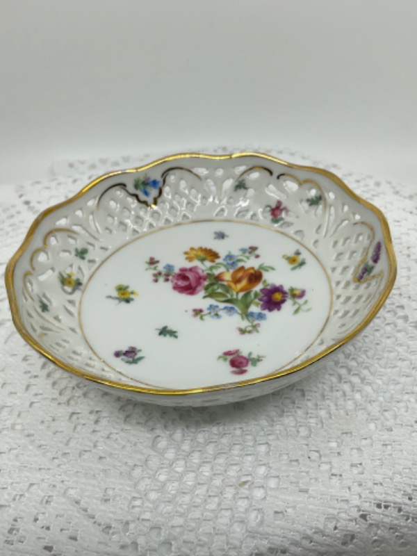 슈만 드레스덴 투각 보울 Schumann Dresden Pierced Bowl circa 1930