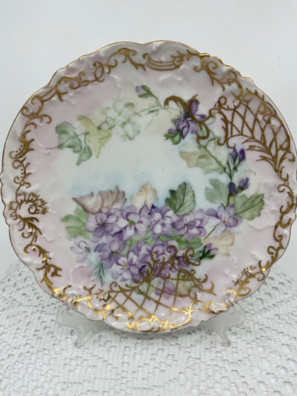 엘리트 리모지 핸드페인트 페이스트리 플레이트 Elite Limoges Hand Painted Pastry Plate circa 1900