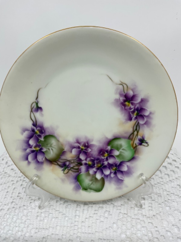 바바리아 핸드페인트 페이스트리 플레이트 Bavaria Hand Painted Pastry Plate circa 1900