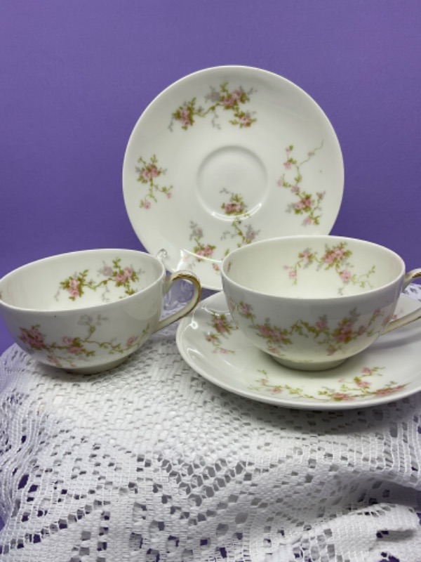 하빌랜드 리모지컵 &amp; 소서 Haviland Limoges Cup &amp; Saucer circa 1920