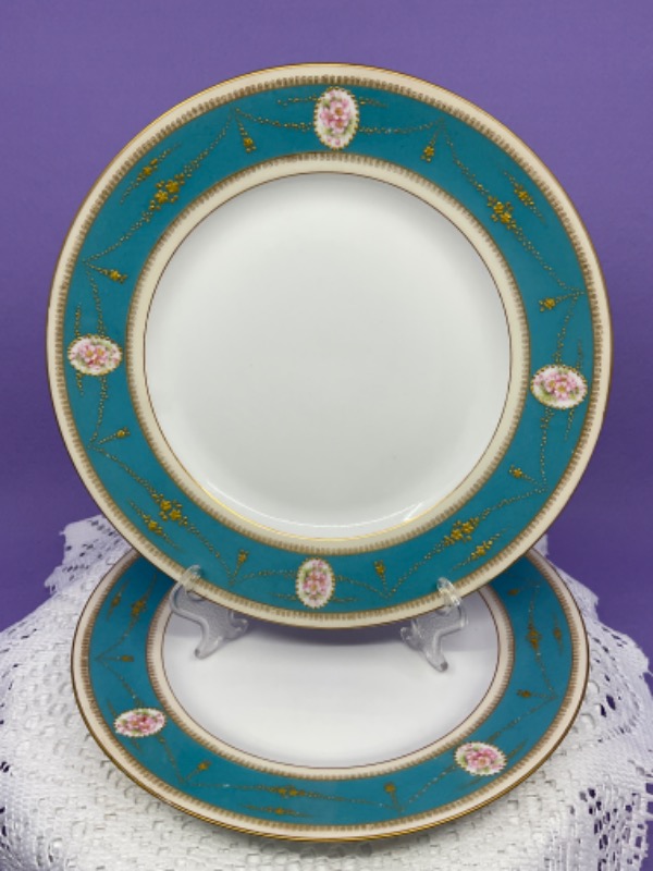 Ahrenfeldt 리모지 핸드페인트 골드 박힌 (인크러스드) 플레이트 Ahrenfeldt Limoges Hand Painted Gold Encrusted Plate circa 1900