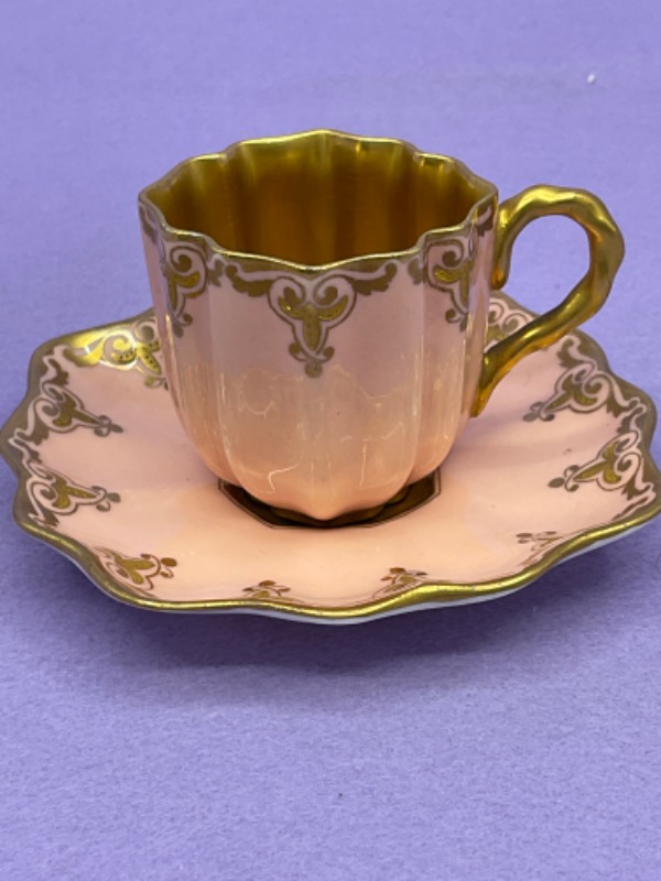 콜포트 데미타스 (에쏘잔) 컵 &amp; 소서 Coalport Demitasse Cup &amp; Saucer circa 1900