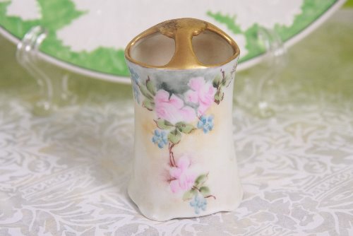 PH Leonard 핸드페인트 이쑤시게 홀더 PH Leonard Hand Painted Toothpick Holder circa 1900