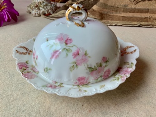 하빌랜드 리모지 커버 버터 돔 Haviland Limoges Covered Butter Dome circa 1900