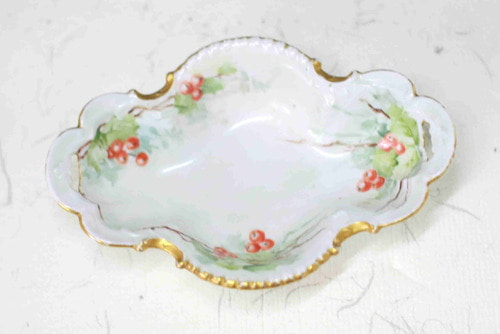 빅토리아 핸드페인트 화려한 작은 볼 Victorian Hand Painted Small Ornate Bowl circa 1890