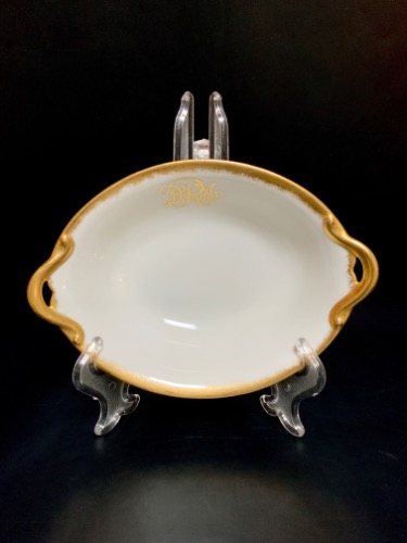 하빌랜드 (GDA) 리모지 모노그램 양념 디쉬 Haviland (GDA) Limoges Monogramed Condiment Dish circa 1900