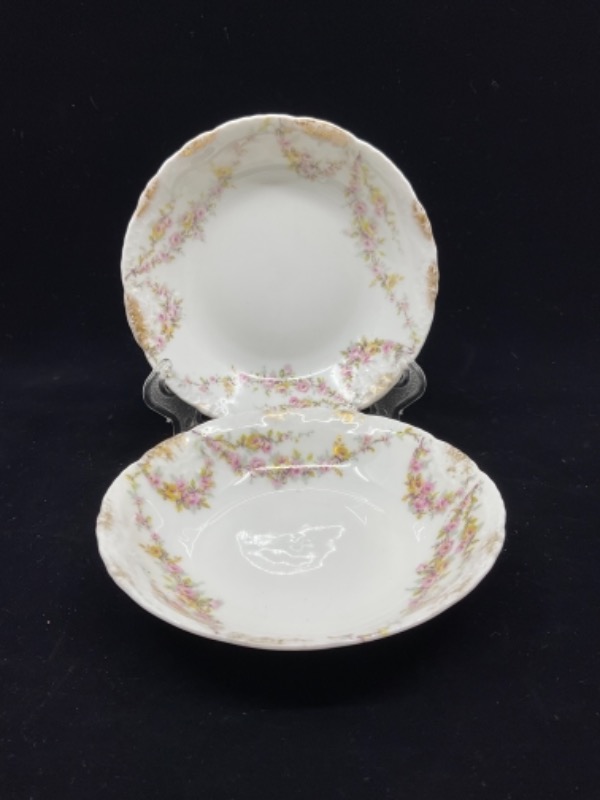 하빌랜드 리모지 “프로럴 갈랜드” 베리 보울 Haviland Limoges &quot;Floral Garland&quot; Berry Bowl circa 1900