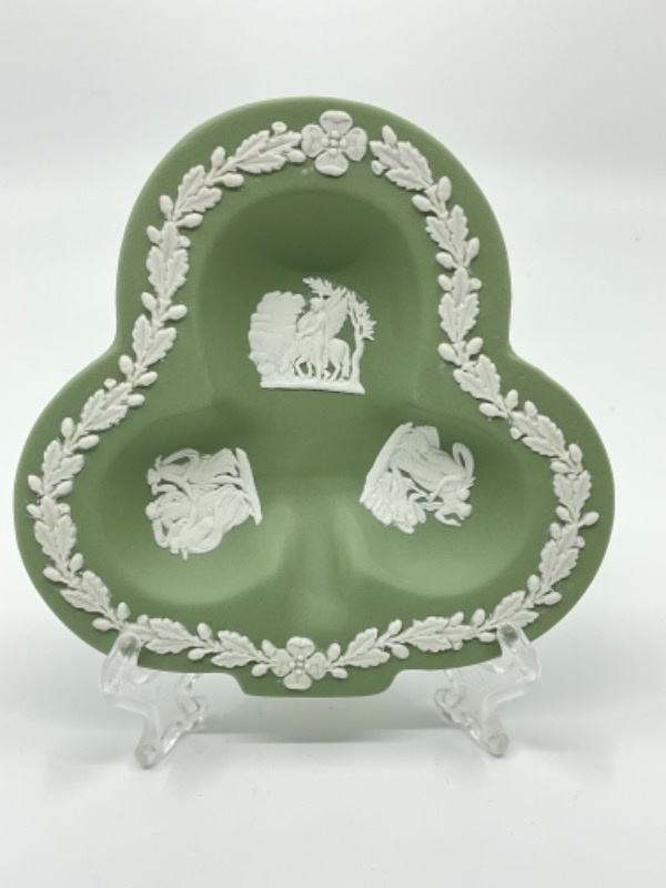 웨지우드 세지 그린 제스퍼웨어 민트 디쉬 Wedgwood Sage Green Jasperware Mint Dish circa 1970