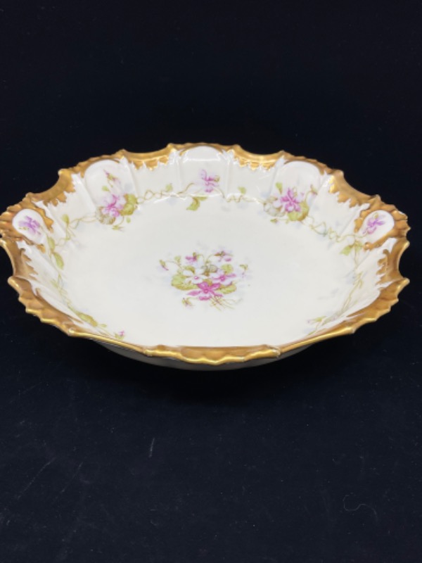 Flambeau 리모지 핸드페인트 보울 Flambeau Limoges Hand Painted Bowl circa 1900