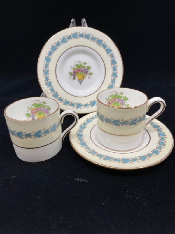 웨지우드 “Appledore” 데미타스 (에쏘잔) 컵 &amp; 소서 Wedgwood &quot;Appledore&quot; Demitasse Cup &amp; Saucer circa 1957-1990