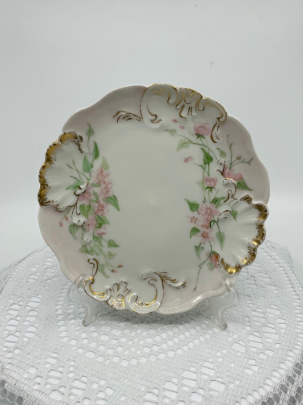 Pouyat 리모지 핸드페인트 플레이트 Pouyat Limoges Hand Painted Plate circa 1900