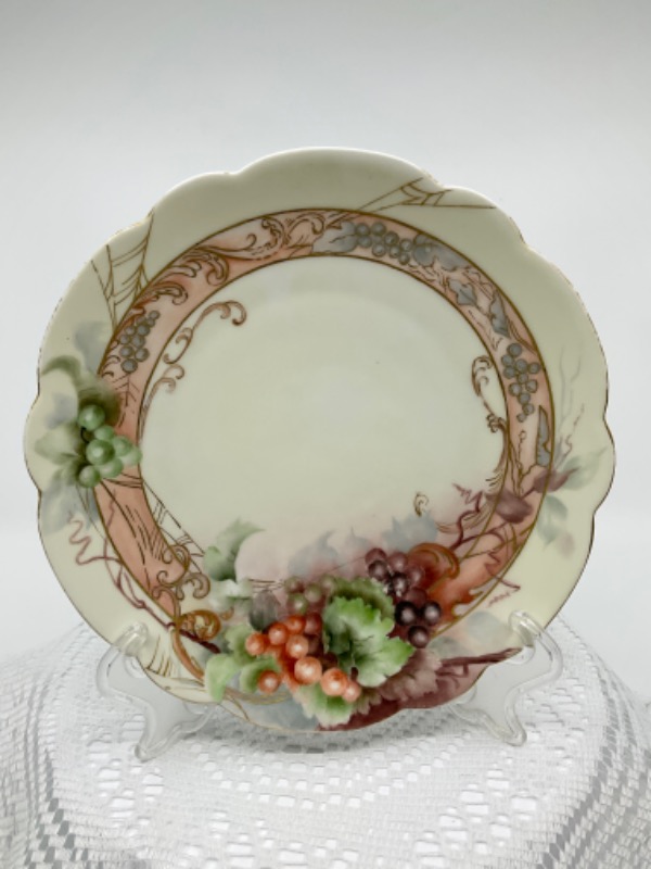 빅토리언 핸드페인트 플레이트 Victorian Hand Painted Plate circa 1890