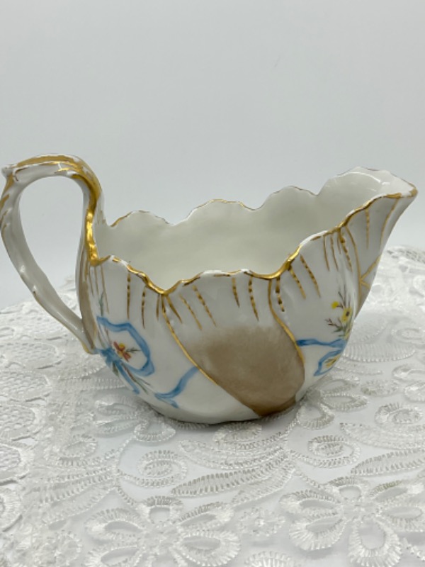 Lanternier 리모지 핸드페인트 크리머 Lanternier Limoges Hand Painted Creamer circa 1900