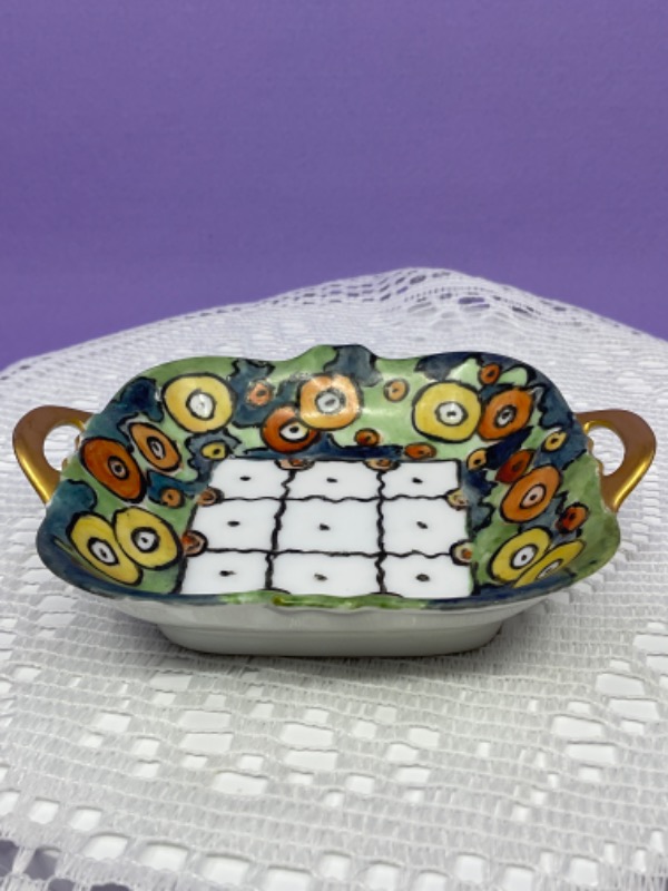 핸드페인트 디쉬 Hand Painted Dish circa 1920