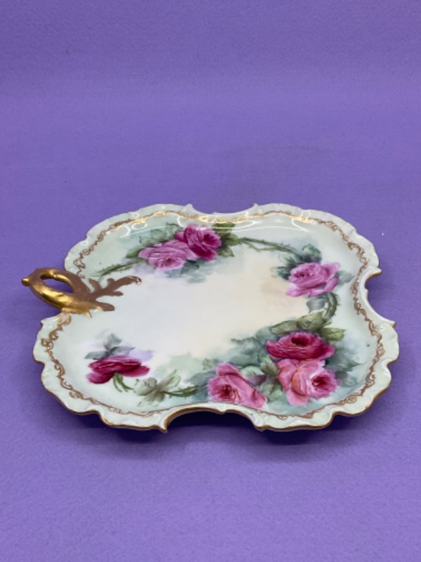 빅토리언 핸드페인트 봉봉 디쉬 Victorian Hand Painted Bon Bon Dish circa 1900