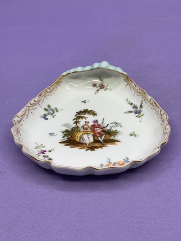 Klemm 드레스덴 핸드페인트 디쉬 Dresden Hand Painted Dish circa 1900