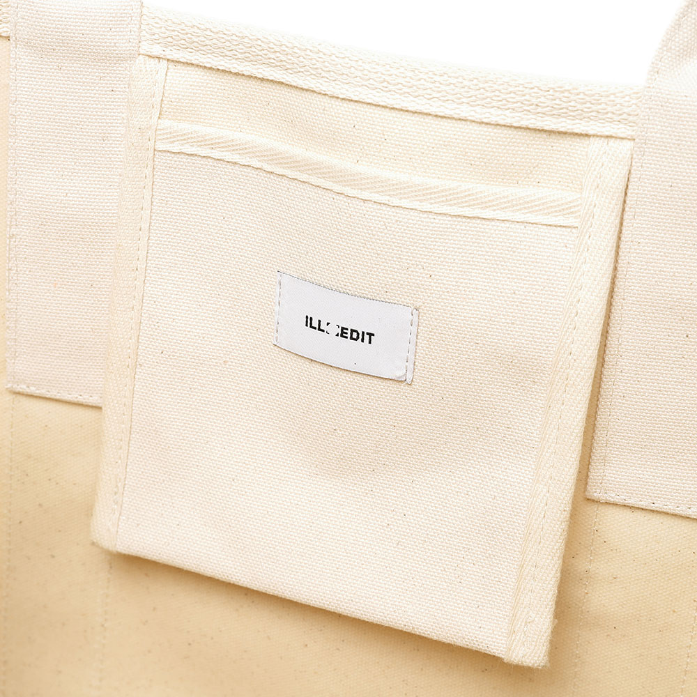 【ILLEDIT】 BIG SQUARE CANVAS TOTE BAG IVORY BIG SQUARE CANVAS TOTE BAG IVORY - ILLEDIT 일레딧 공식