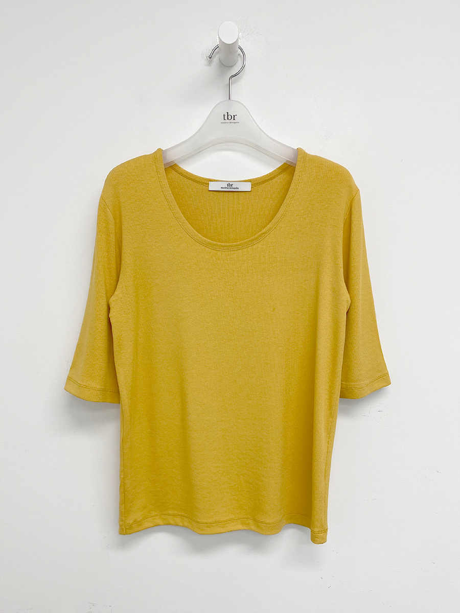 반팔 티셔츠 옐로우 색상 이미지-S12L48