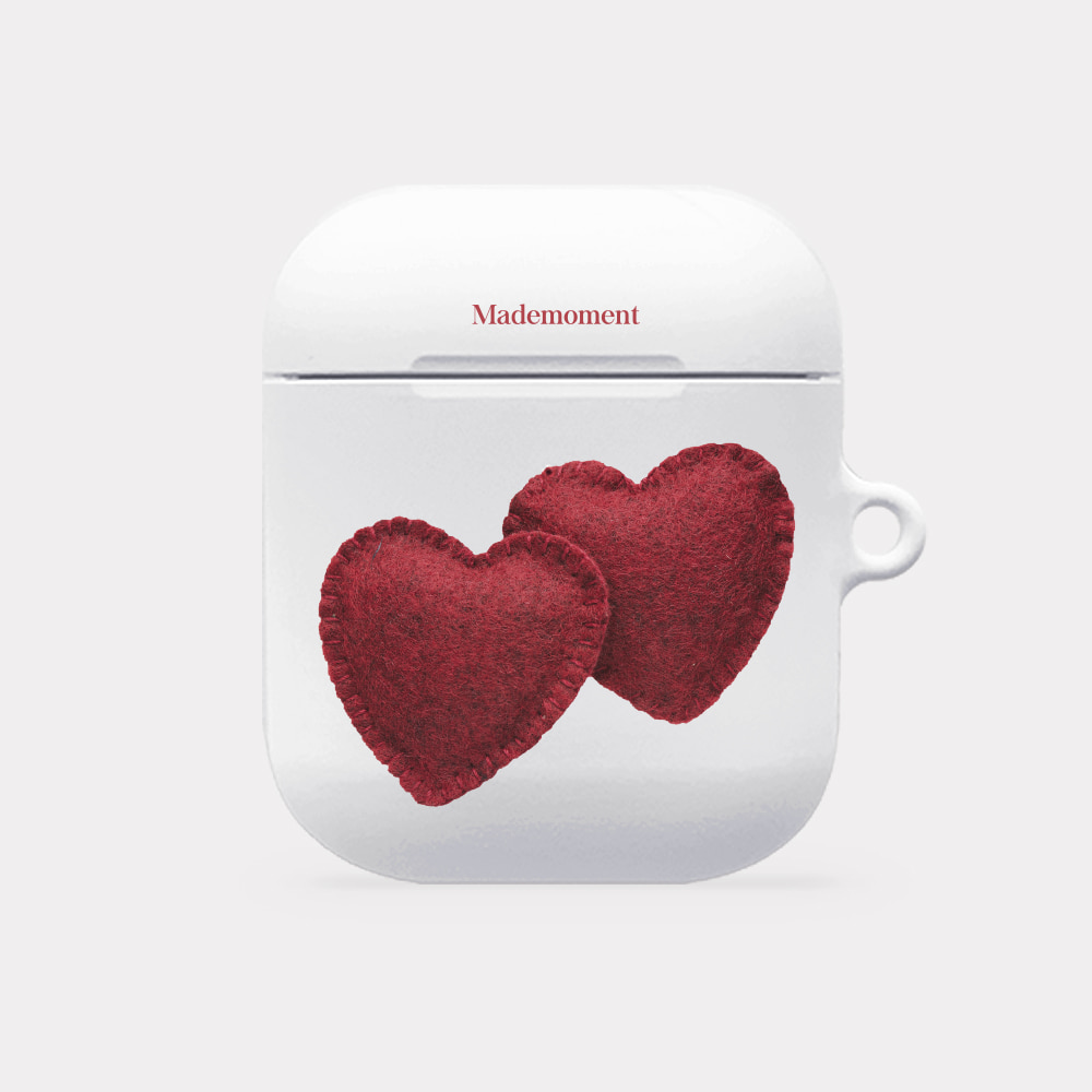 red felt heart pattern 디자인 [hard 에어팟케이스 시리즈]