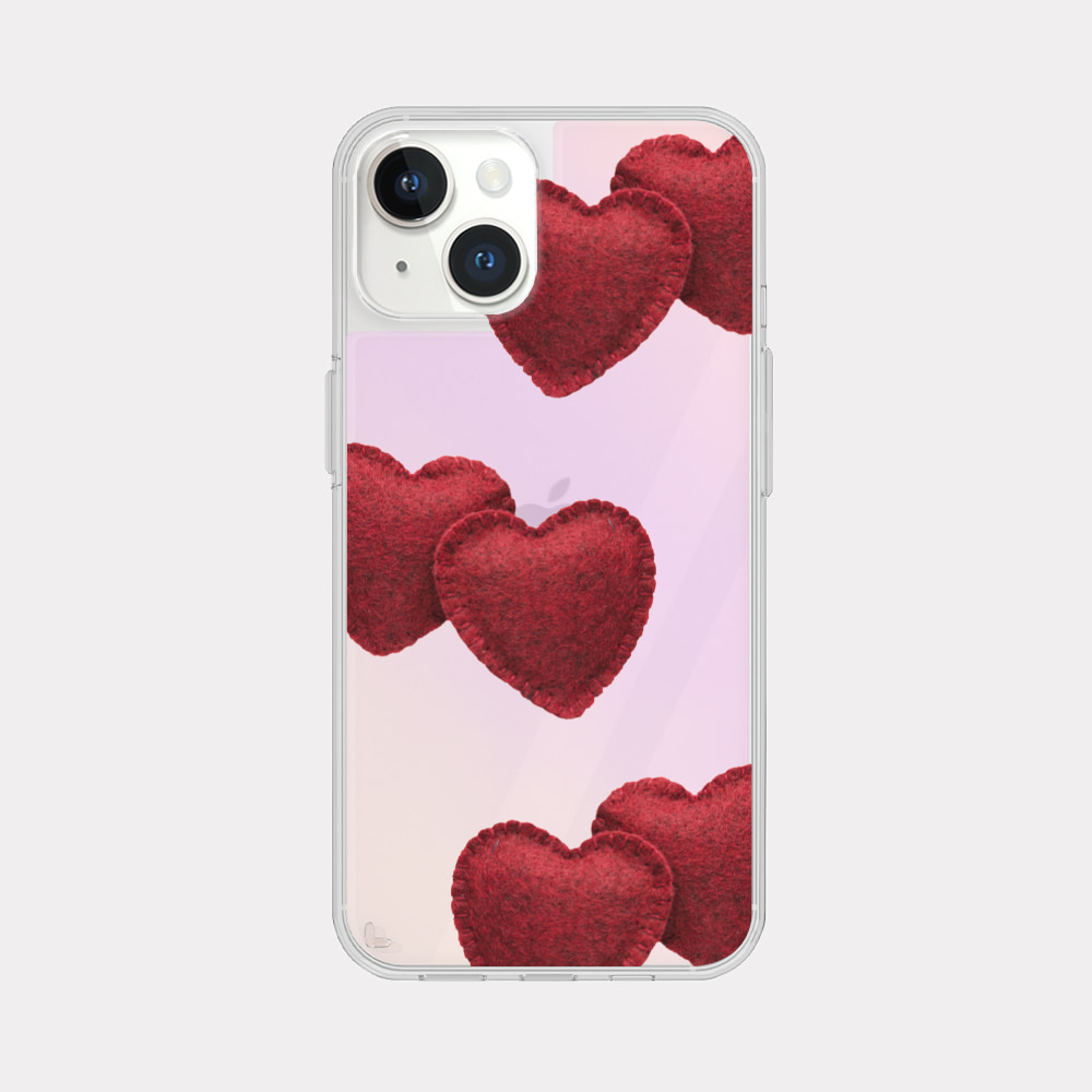 red felt heart pattern 디자인 [글로시미러 폰케이스]