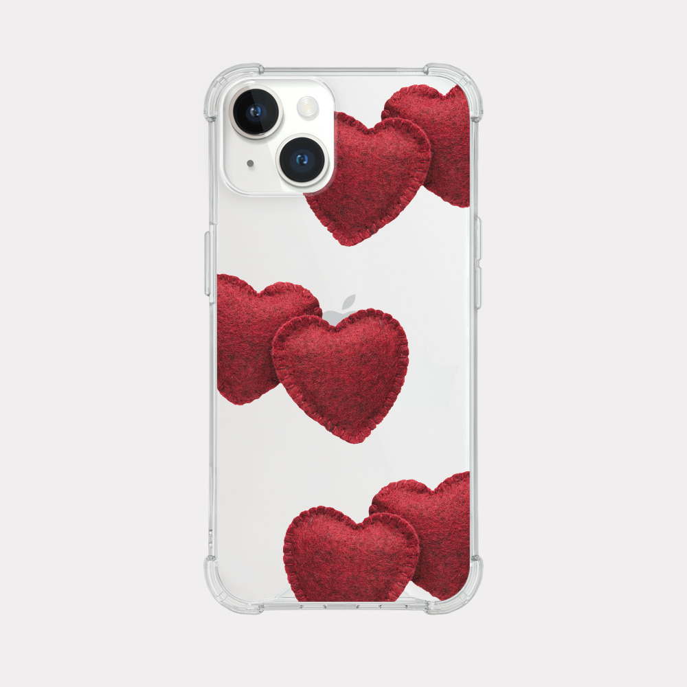 red felt heart pattern 디자인 [탱크투명 폰케이스]