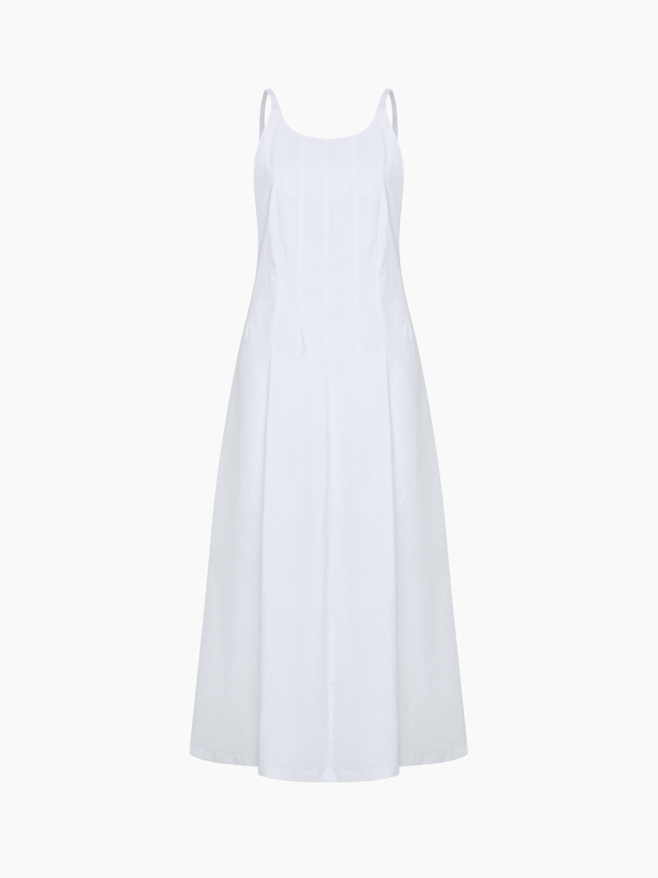 semi halter long dress - white