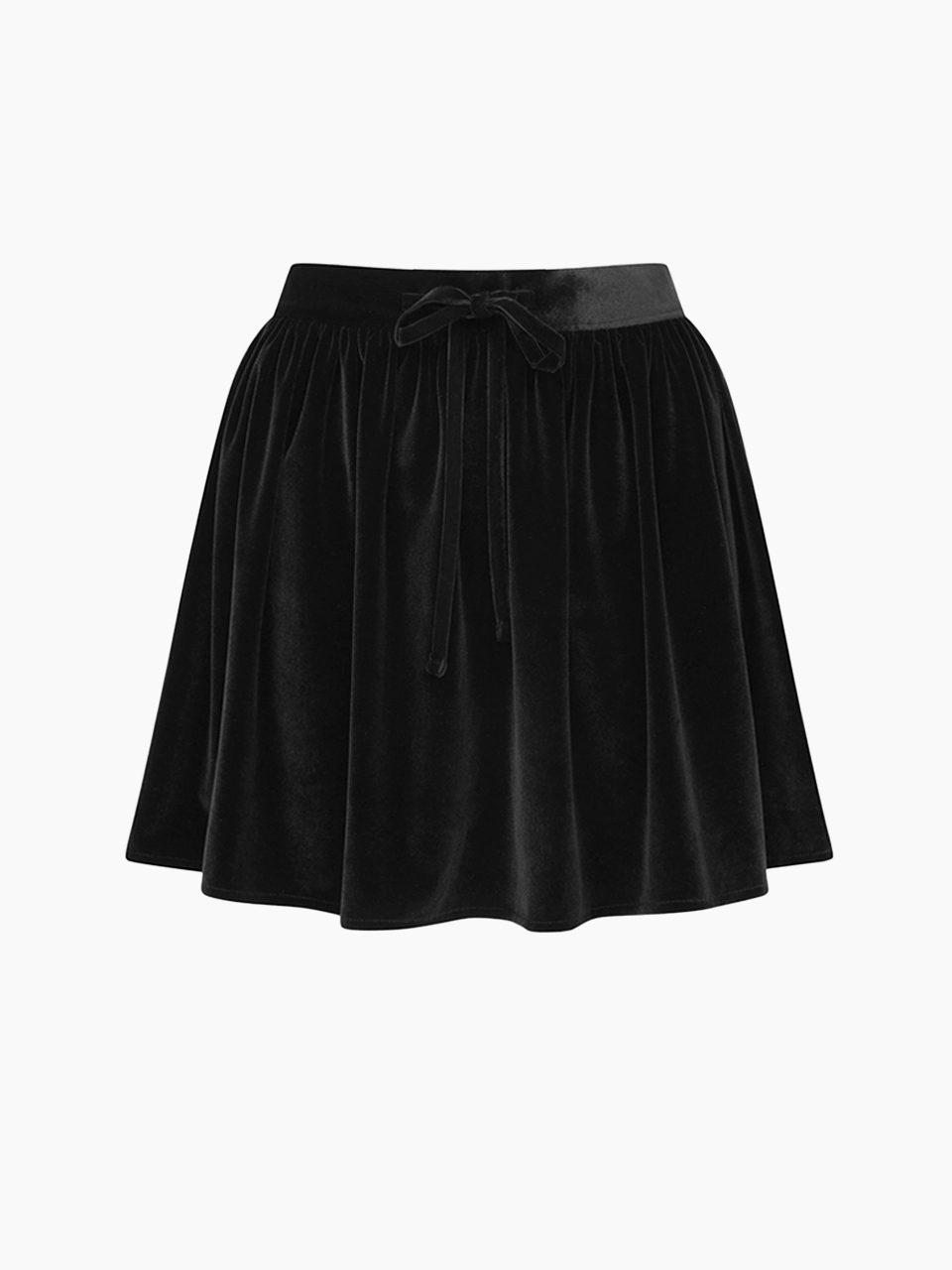 ribbon point velvet skirt