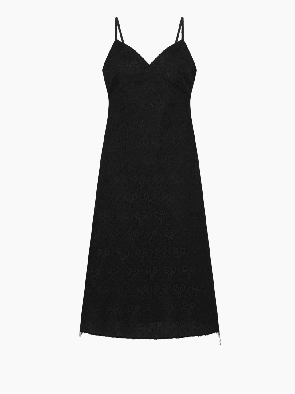 Grace layered lace dress - black