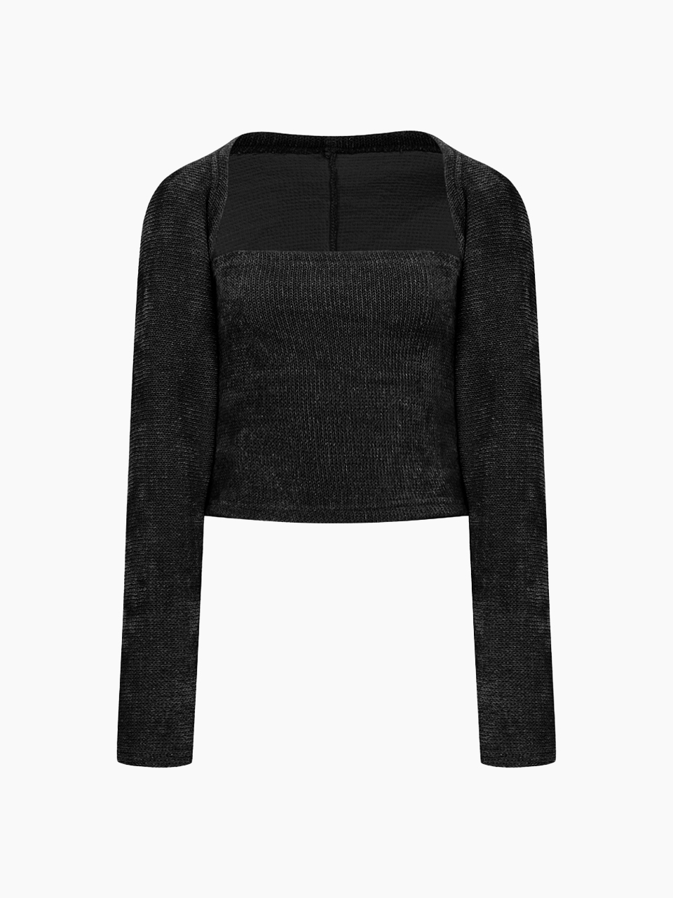 aileen knit top &amp; bolero set - black