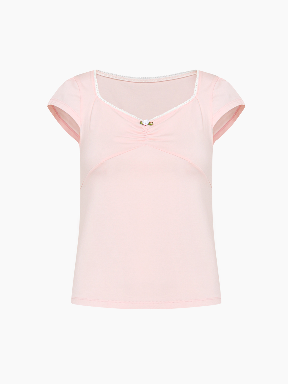 rosy shirring top - baby pink