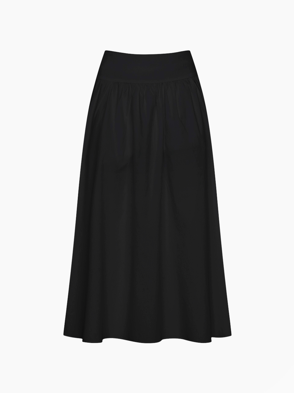 flare long skirt - black
